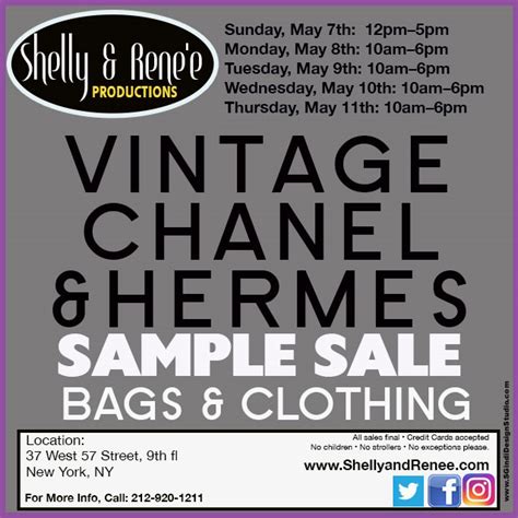 vintage chanel and hermes sample sale|Hermes sample sale NYC.